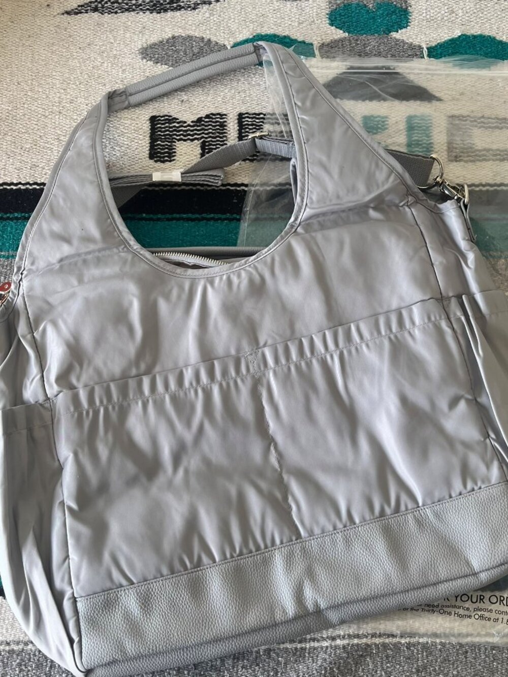 Thirty-One City Park Diaper Bag in Whisper Grey